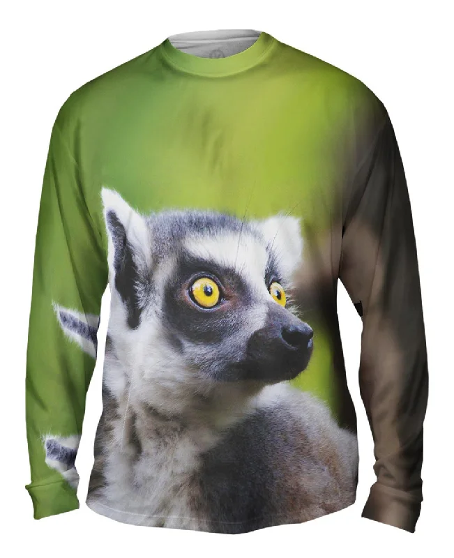 Motivational Quote Long Sleeve-Full Attentention Grey Lemur