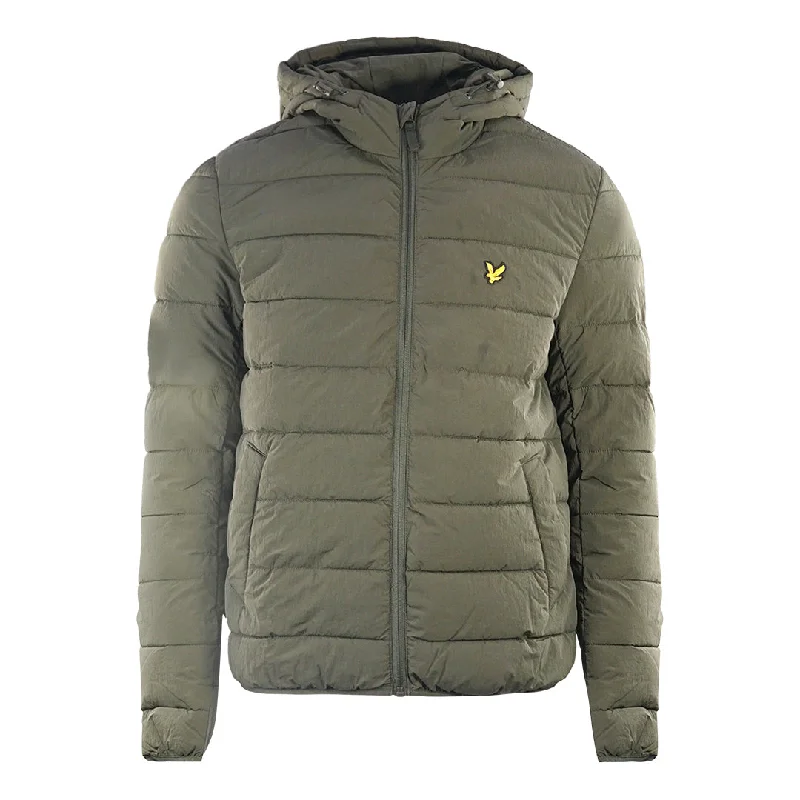 Sporty Windproof Jacket-Lyle & Scott Lightweight Puffer Green Jacket