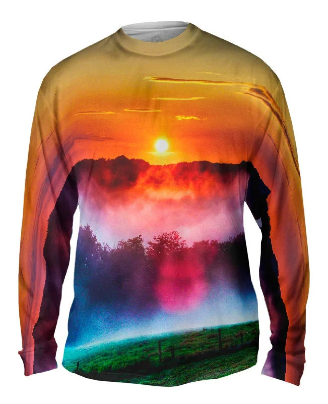 Relaxed Style Long Sleeve Shirt-Farm Sunset