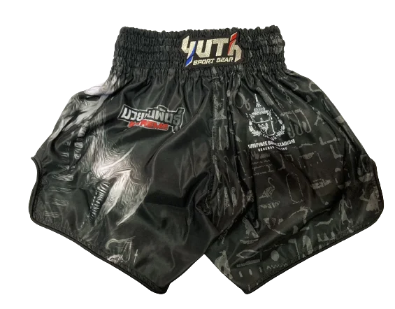 Stylish Cargo Pocket Shorts-Fairtex Fight Shorts Dark Knight Black