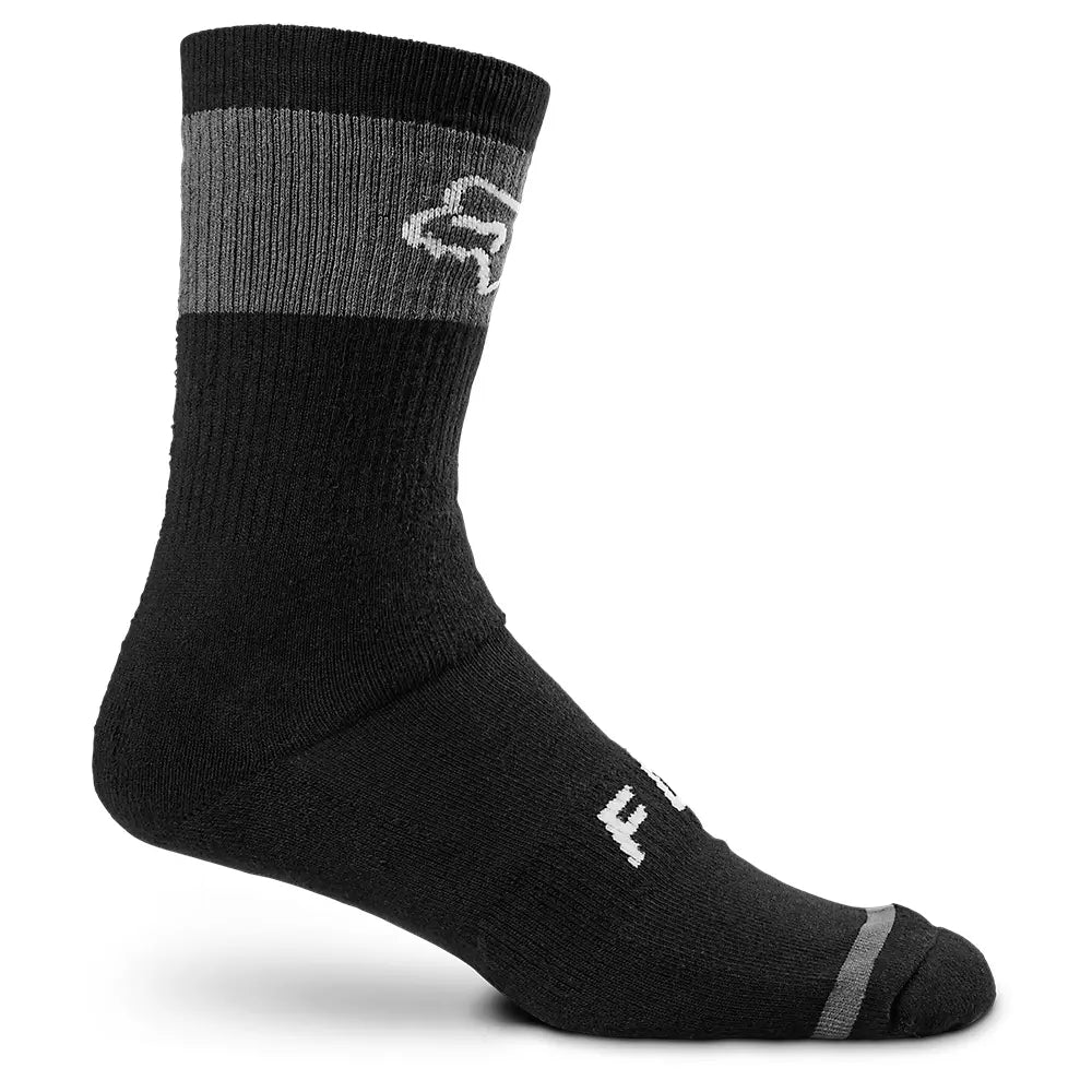 Cool Patterned Socks-Fox Racing 8" Defend Winter Sock - Black - 2023