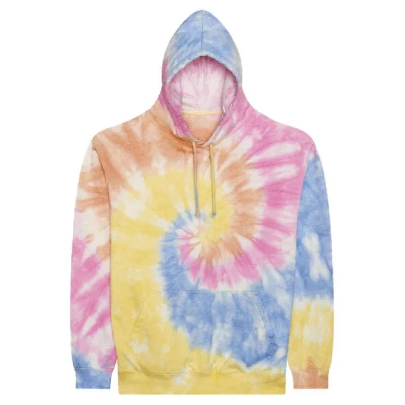 Artistic Print Hoodie-Tie Dye Pastel Swirl Hoodie