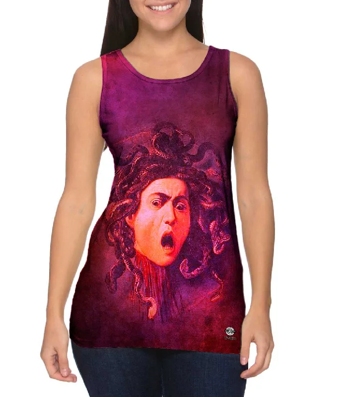 Trendy Tie-Dye Tank Top-Caravaggio Michelangelo Merisi - "Medusa" (1597)