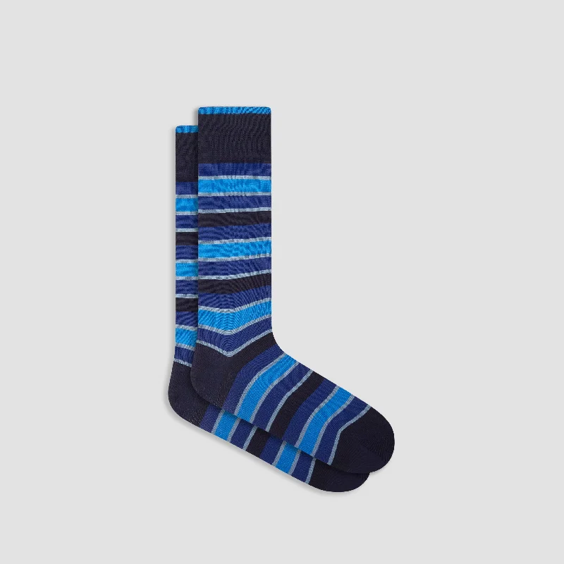 Fun Christmas Socks-Striped Mid-Calf Socks