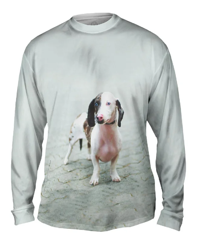 Retro Design Long Sleeve Shirt-Fierce Blue Eyed Dachshund