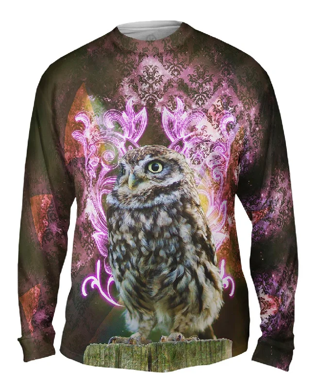 Bold Color Long Sleeve Shirt-Flourish Owl