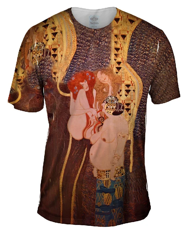 Beach Sunset T-shirt-Gustav Klimt -"Beethovenfries" (1902)