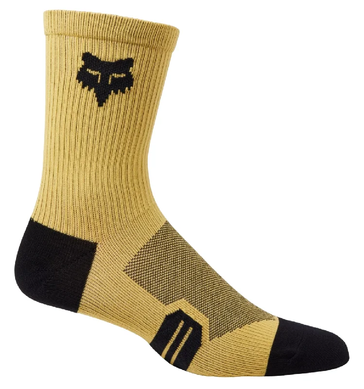 Stylish Embroidered Socks-Fox Racing 6" Ranger Sock - Daffodil