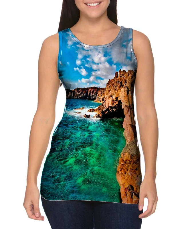 Stylish Gym Tank Top-Cristal Clear Cliffs