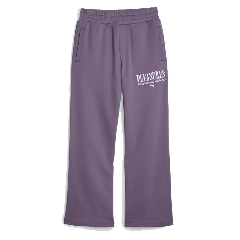 Casual Fit Pants-Puma Puma X Pleasures Womens Sweatpants Purple Charcoal