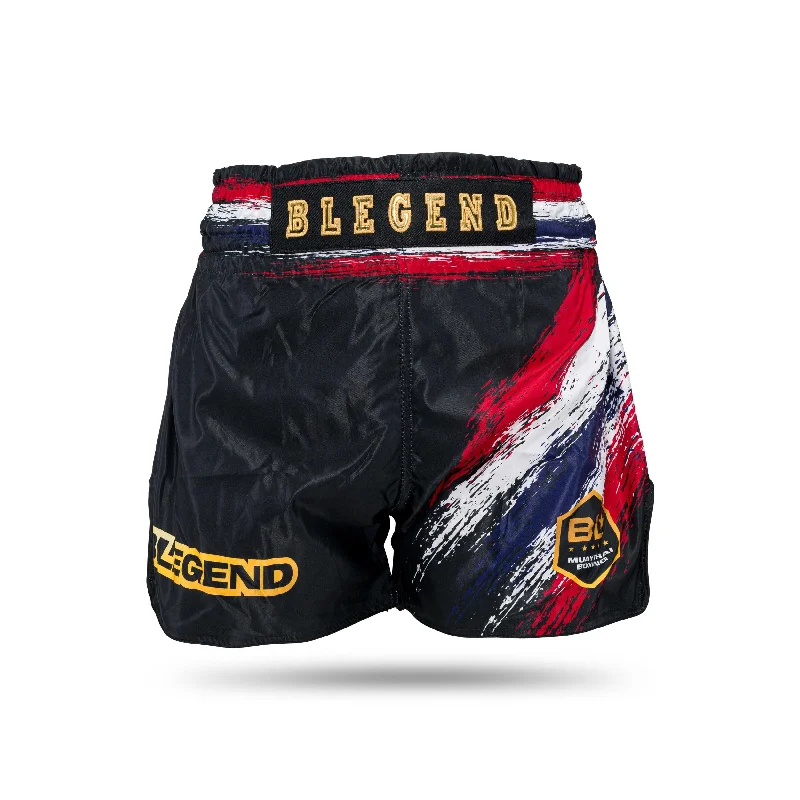 Fashionable High-Waisted Shorts-Blegend Boxing Shorts Thai Legend Black