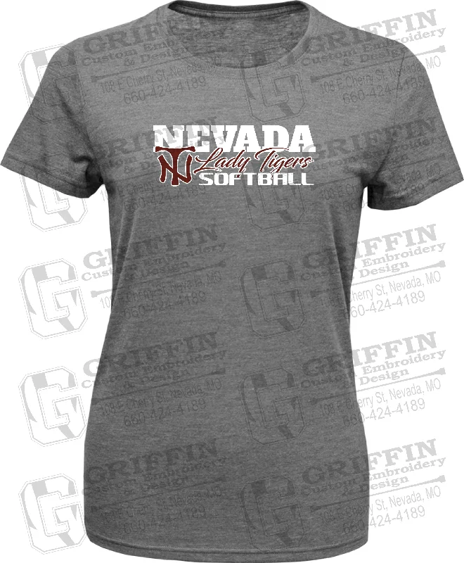 Music Lover T-shirt-Womens Tri-Blend T-Shirt - Softball - Nevada Tigers 25-M