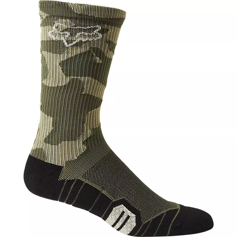 Breathable Outdoor Socks-Fox Racing 8" Ranger Cushion Sock - Green Camo