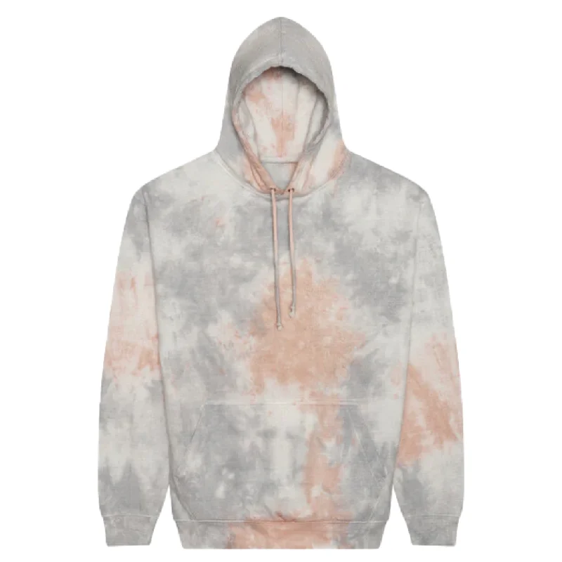 Bold Slogan Hoodie-Tie Dye Grey and Pink Marble Hoodie