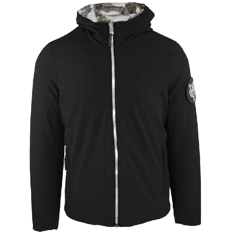 Lightweight Hiking Jacket-Plein Sport Padded Signature Logo Black Jacket