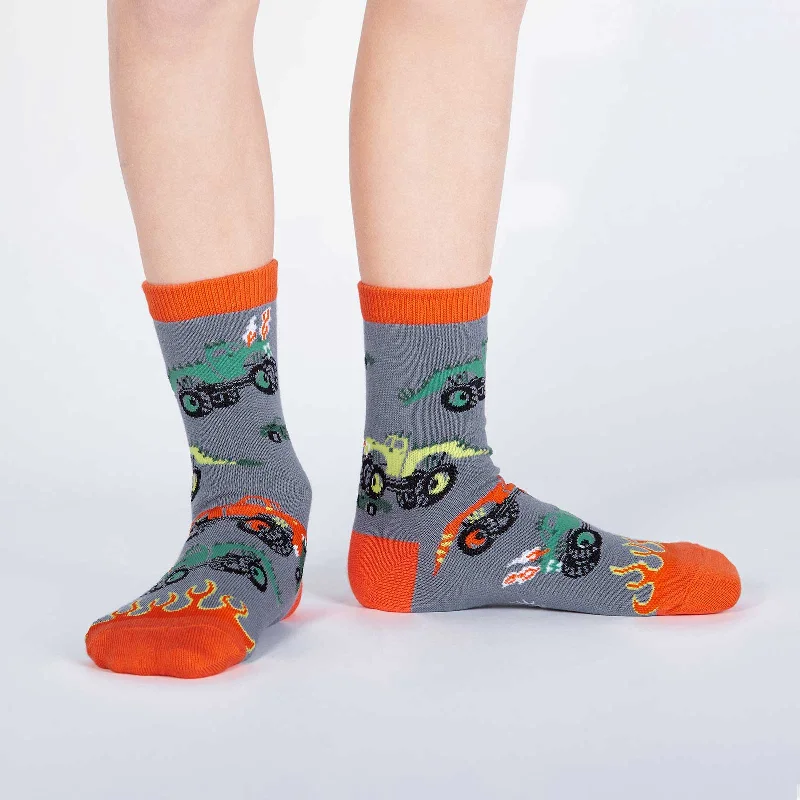 Comfortable Sports Socks-Sock it to Me Monster Truck Junior Crew Socks