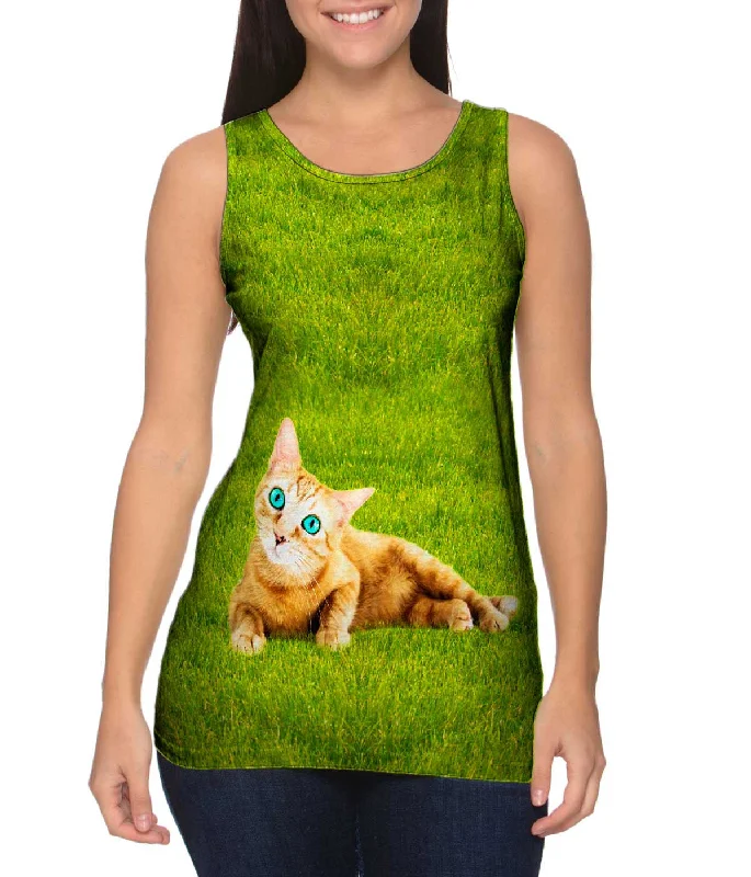 Premium Cotton Tank-Cool Cat Bright Eyes