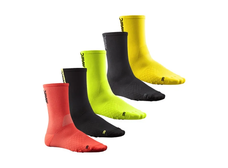 Casual Cotton Socks-Mavic Comete Sock - Safety Yellow-Black