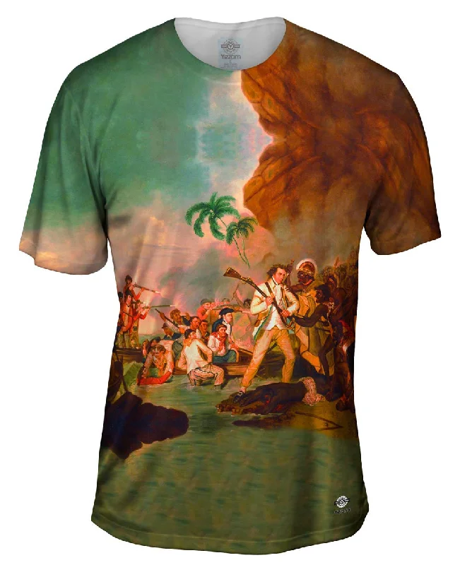 Classic Black T-shirt-George Carter - "Death of Captain James Cook" (1783)