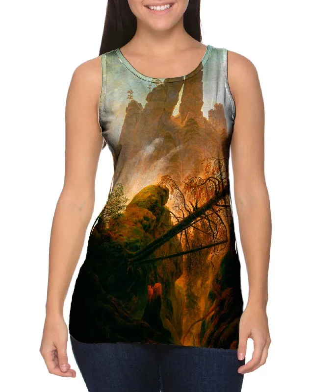 Personalized Workout Tank-Caspar David Friedrich - "Rocky Ravine" (1822)