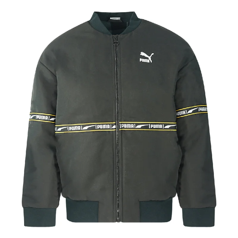 Soft Stretch Jacket-Puma Check Heavy Bomber Black Jacket