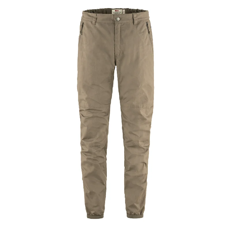 Comfortable Running Joggers-Fjallraven Vardag Trousers Reg Suede Brown