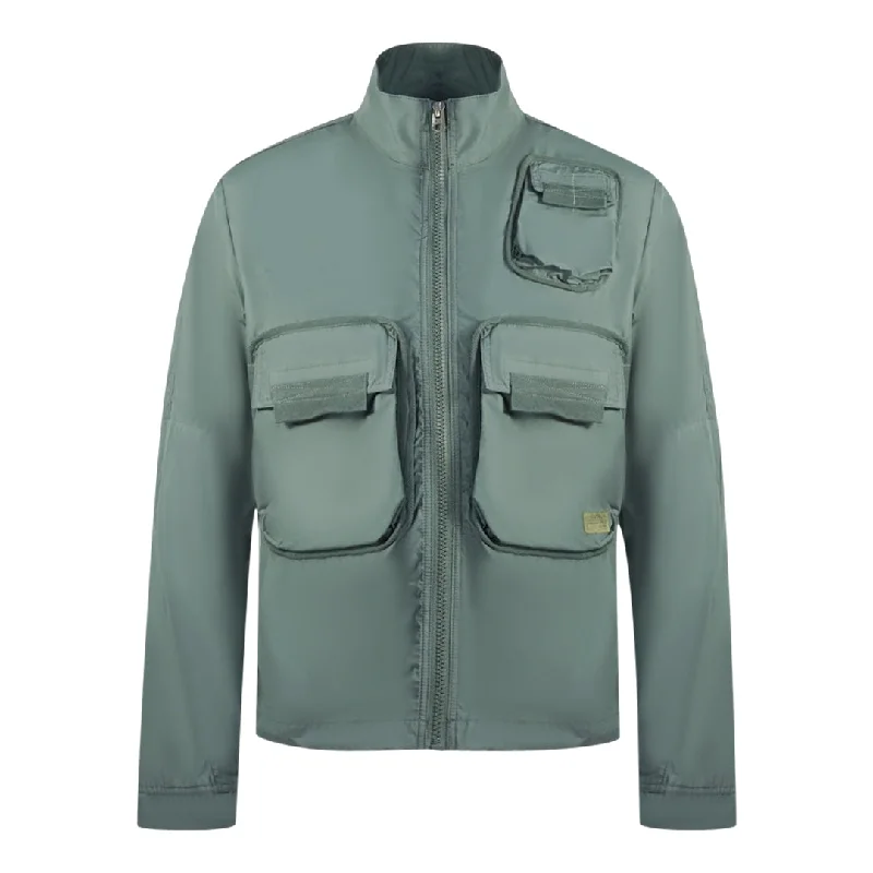 Custom Name Jacket-G-Star Bound Pocket Track Grey Bomber Jacket