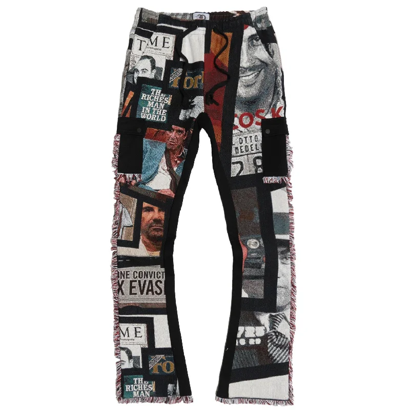 Cool Graphic Design Pants-F1908 Narco Tapestry pants - Black