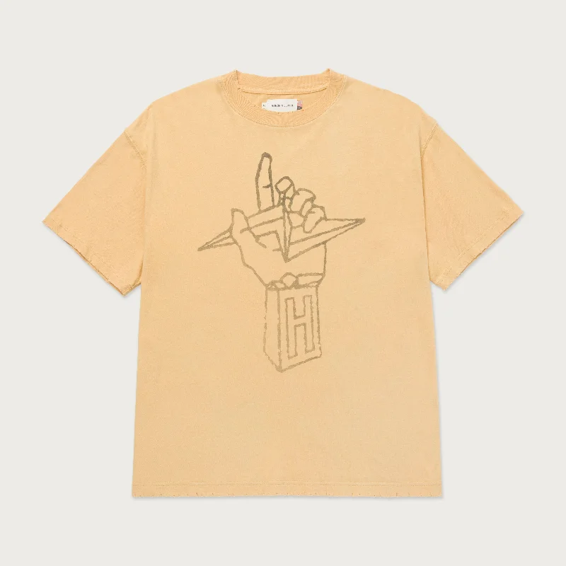 Cool Vintage T-shirt-Lightning Hand Tee - Yellow