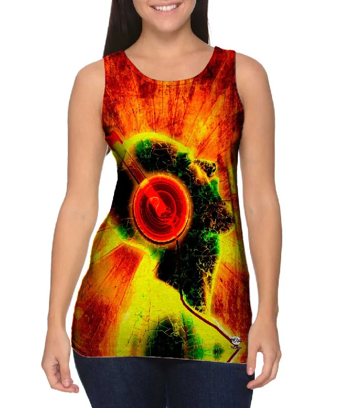 Adventure Ready Tank Top-Edm Blazing Music Orange