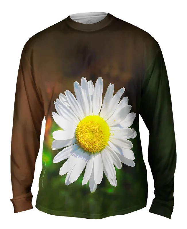 Warm Long Sleeve Sweatshirt-Garden Daisy Morning