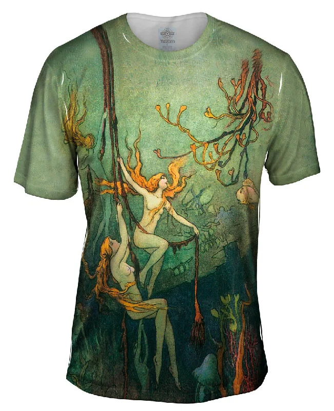 Pop Art T-shirt-Warwick Goble - "Mermaid On Trapeze"