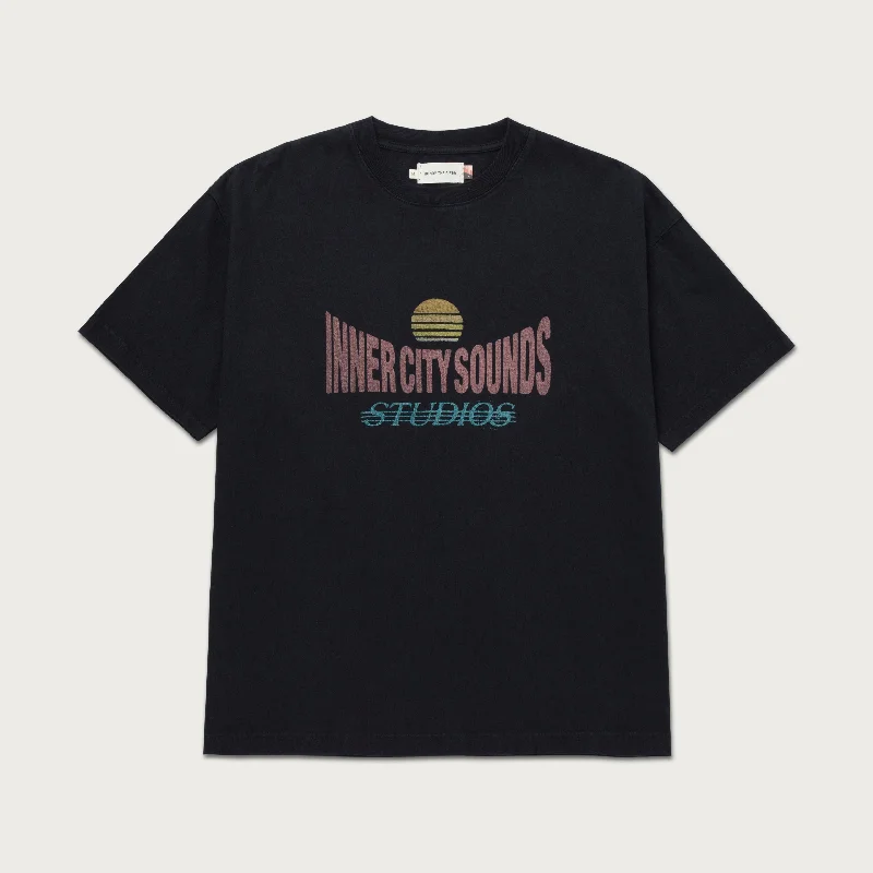 Logo Print T-shirt-Inner City Sounds Tee - Black