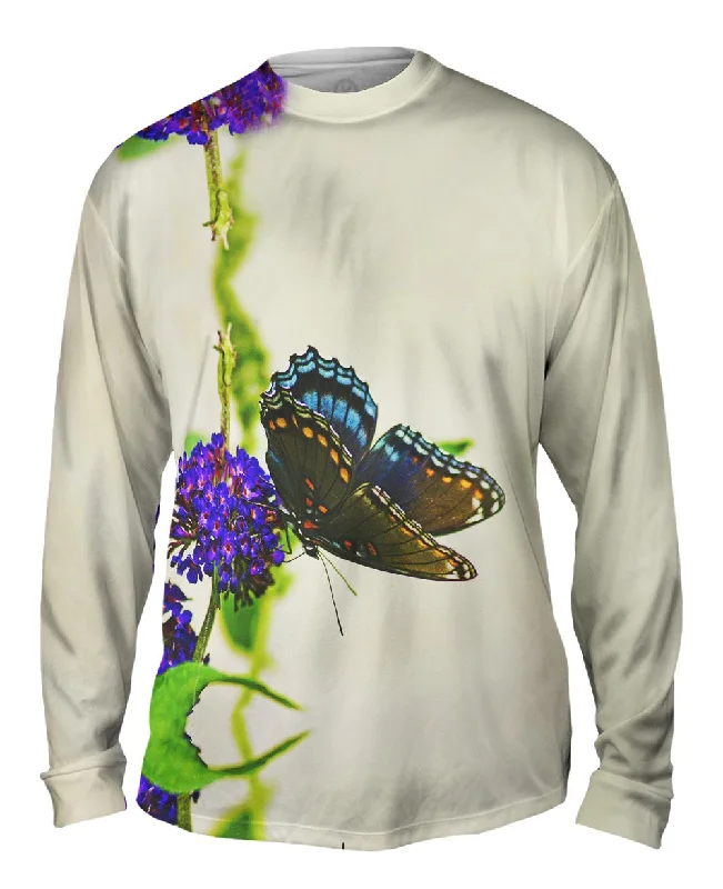 Soft Knit Long Sleeve Shirt-Fanciful Dark Butterfly