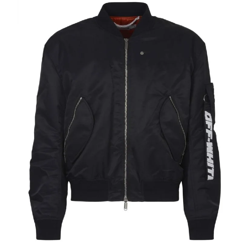 Classic Zip Jacket-Off-White Industrial Black Bomber Jacket