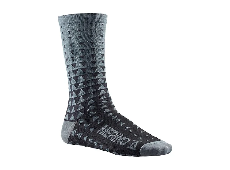 Custom Embroidered Ankle Socks-Mavic Ksyrium Merino Graphic Sock - Asphalt-Black