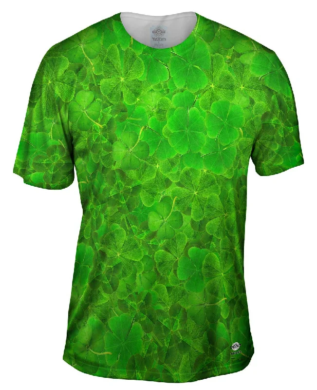 Casual Graphic T-shirt-Luck Of The Irish Four Leaf Clover