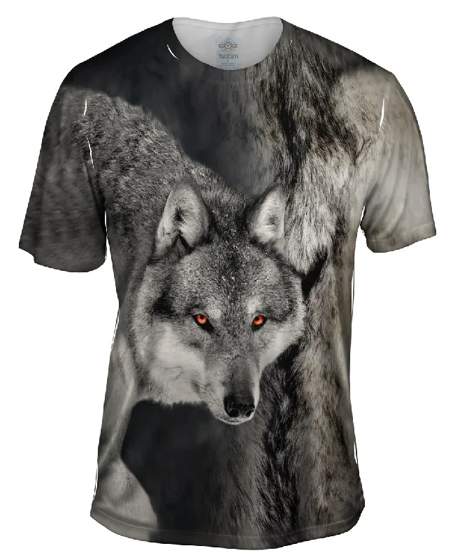 Beach Sunset T-shirt-Gray Wolf Half Skin