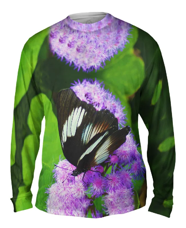 Trendy Color Block Long Sleeve-Elegant Brown And White Butterfly