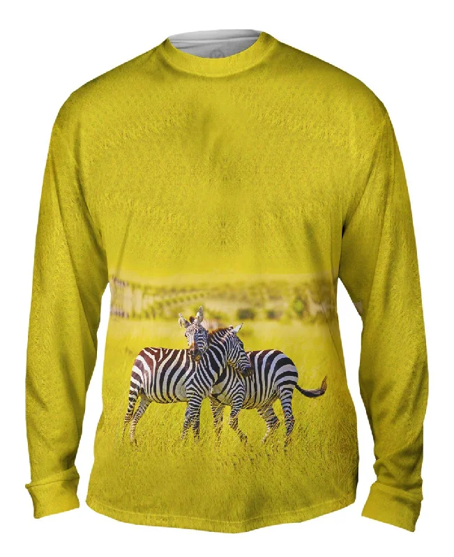 Custom Long Sleeve Shirt-Friendly Zebras