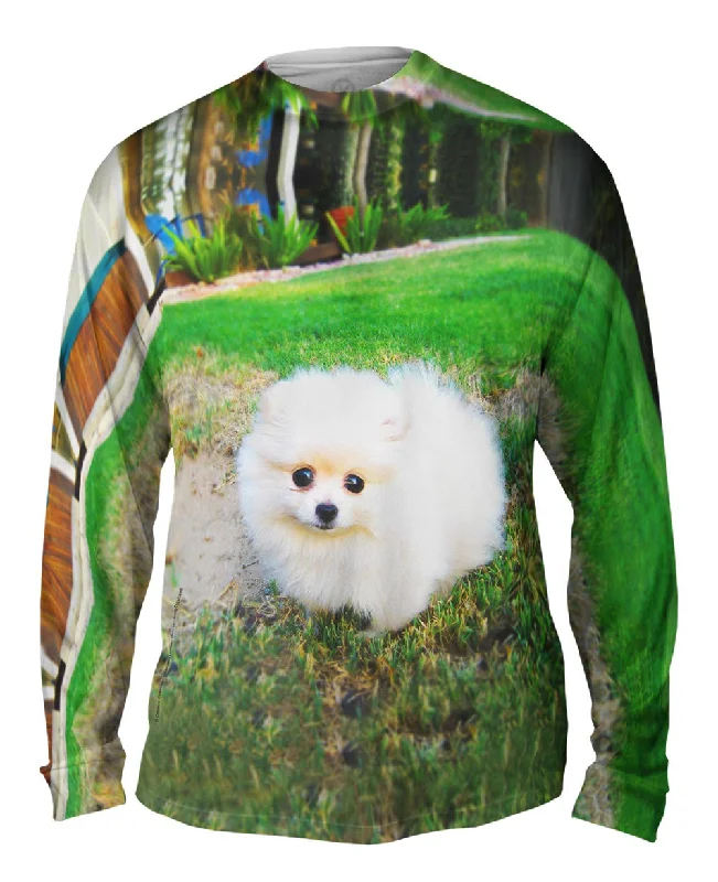 Custom Printed Long Sleeve-Fluffy Cotton Ball Pomeranian