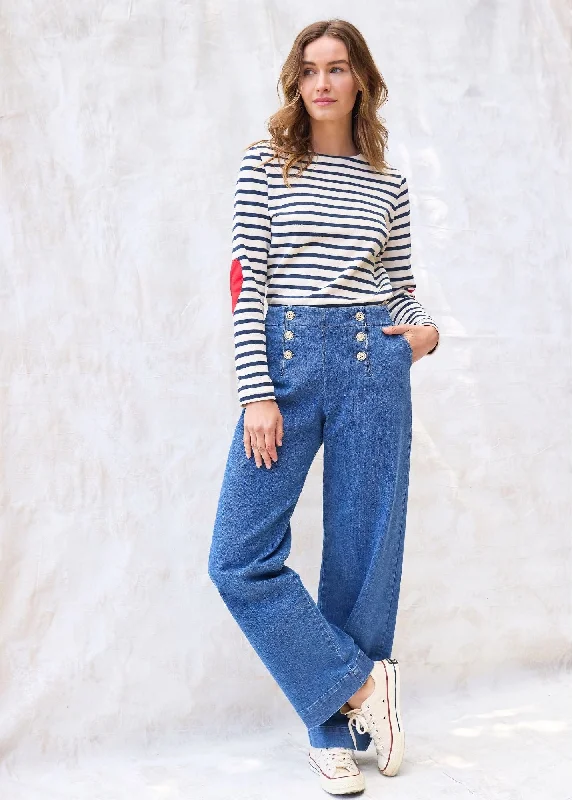 Vintage Fit Pants-TORIE - Wide-Leg High Waist Jeans (DENIM)