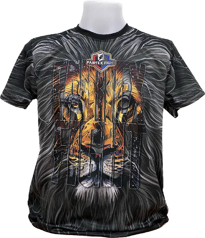 Custom Graphic T-shirt-Fairtex Fight T-Shirt Lion Black