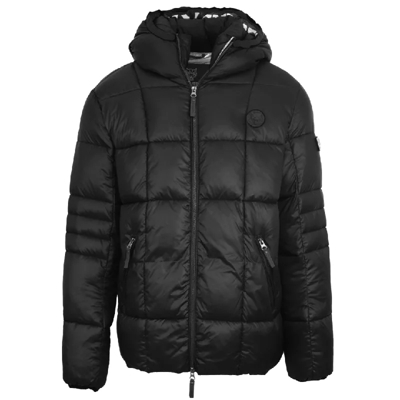 Soft Wool Blend Jacket-Plein Sport Small Circle Logo Quilted Black Jacket