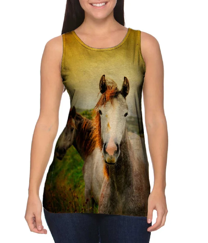 Cozy Lounge Tank Top-Duo Paint Horses