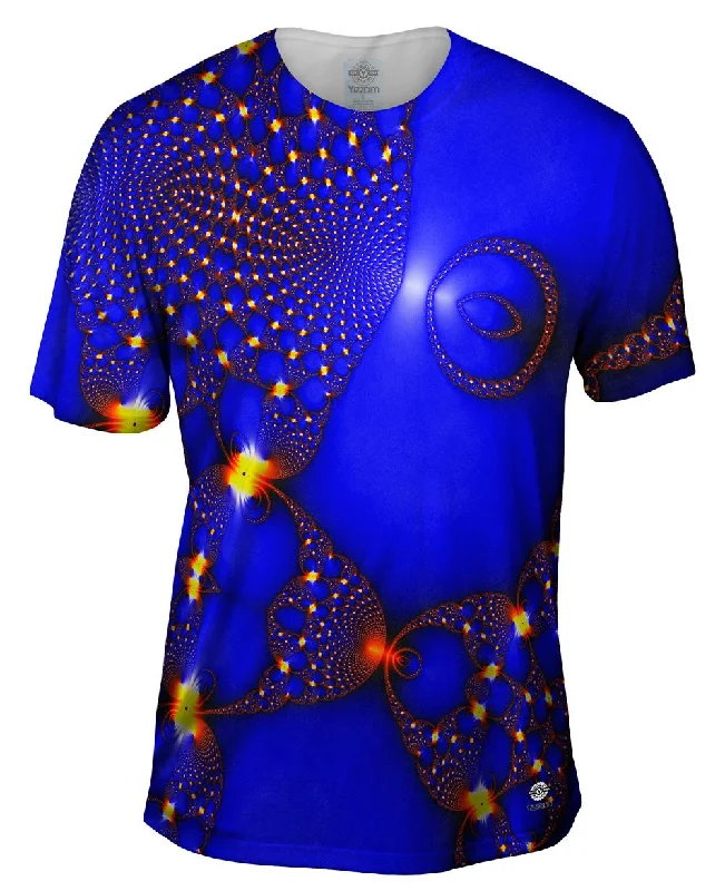 Custom Print T-shirt-Blue Fractal Web