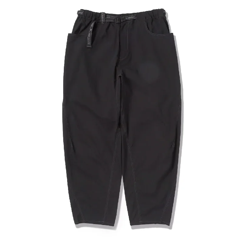 Custom Text Pants-And Wander High Count Cloth Wide Pants Black