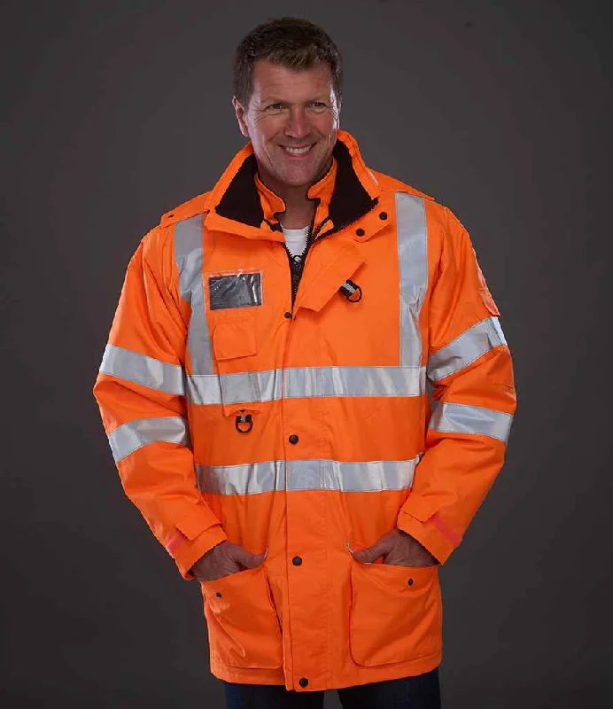 Warm Hooded Jacket-Yoko Hi-Vis Multi-Function 7-in-1 Jacket | Orange