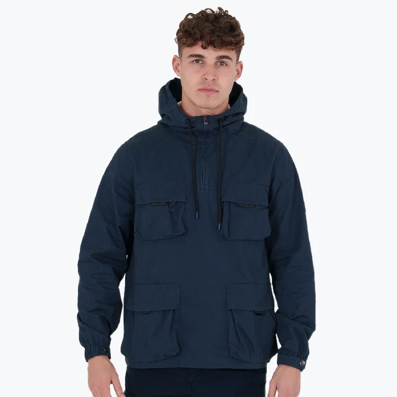 Soft Hooded Jacket-Blockade Jacket NAVY