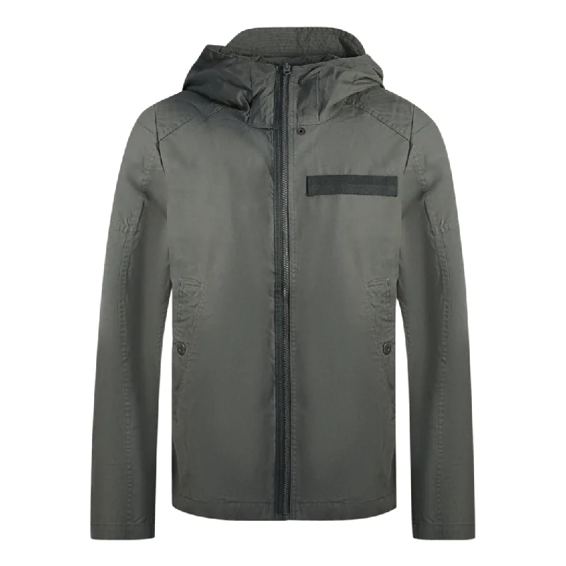 Casual Outdoor Jacket-G-Star Batt DC Hooded Grey Jacket